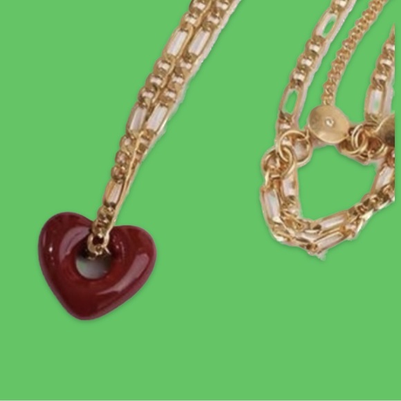 Madewell Enamel Heart Pendant Necklace NWOT - Picture 10 of 15